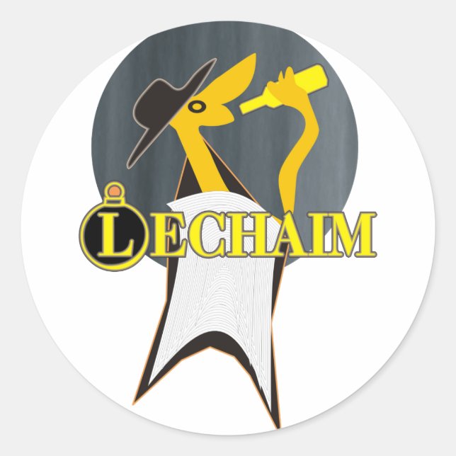 Lechaim Classic Round Sticker (Front)