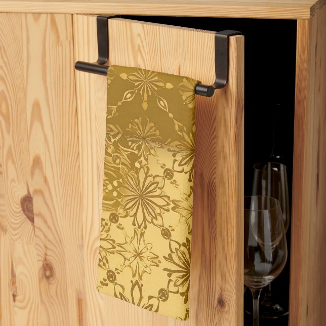 Leche Flan Gold Kitchen Towels (Thirds Fold)