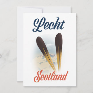 Lecht Scotland Ski poster travel art Invitation