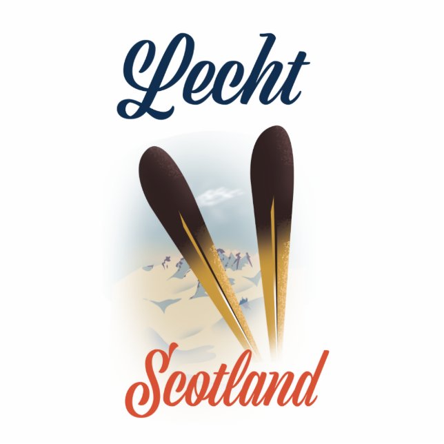 Lecht Scotland Ski poster travel art Photo Sculpture Key Ring (Front)