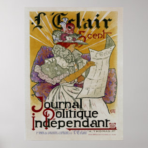 L'Eclair ~ Independant Political Newspaper Poster