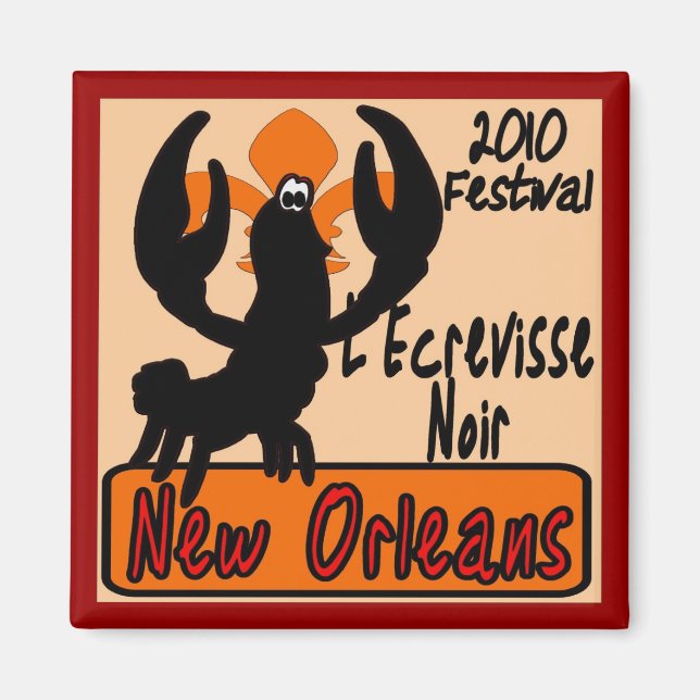 L'Ecrevisse Noir The Black Crawfish Festival 2010 Magnet (Front)