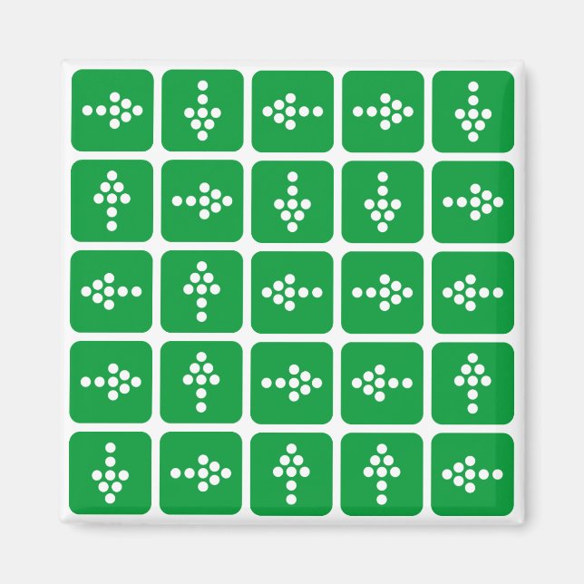 LED Arrow Square Green Magnet (Front)