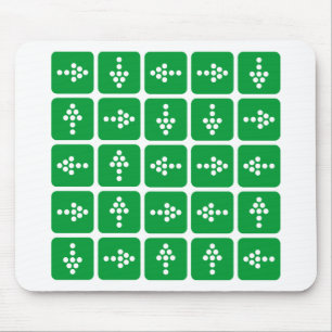 LED Arrow Square Green Mouse Mat