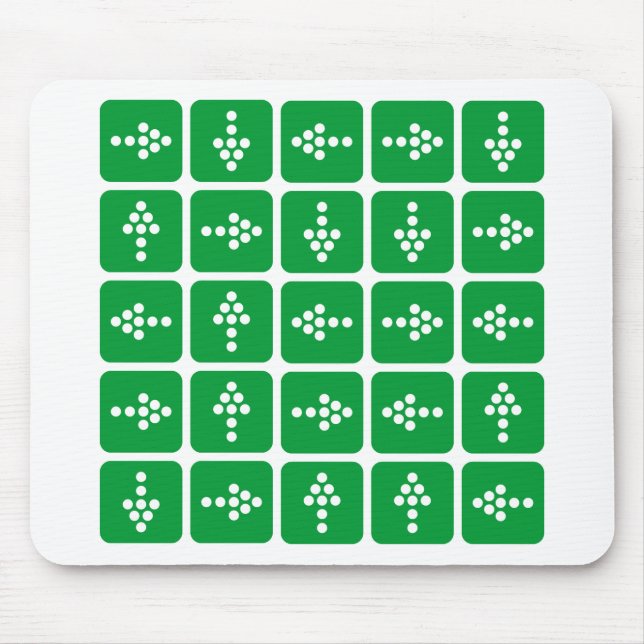LED Arrow Square Green Mouse Mat (Front)