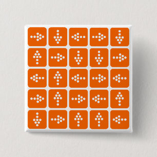 LED Arrow Square Orange 15 Cm Square Badge
