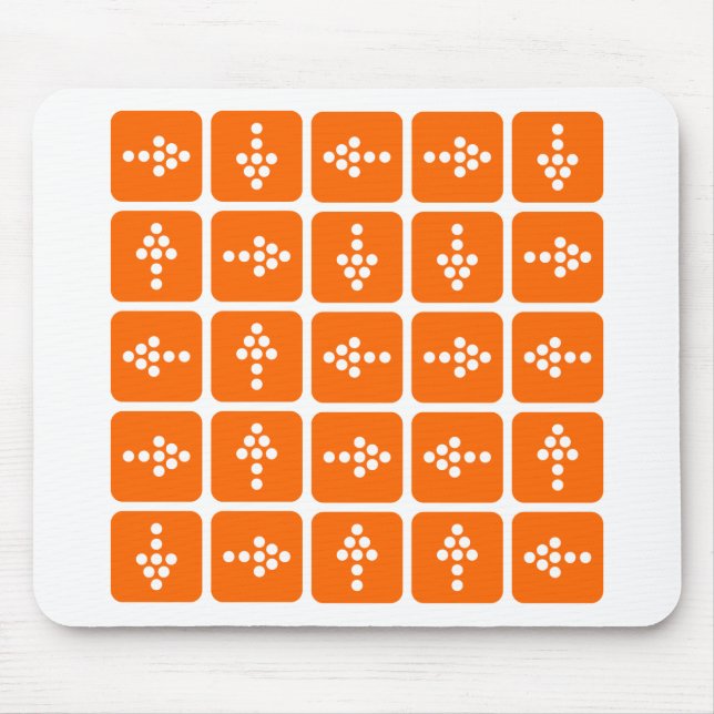 LED Arrow Square Orange Mouse Mat (Front)