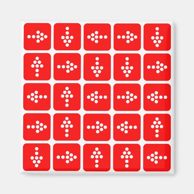 LED Arrow Square Red Magnet (Front)