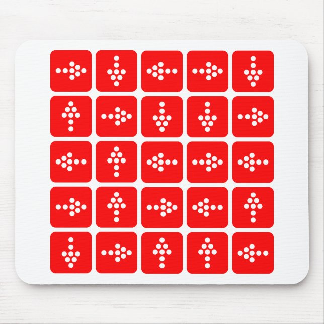 LED Arrow Square Red Mouse Mat (Front)