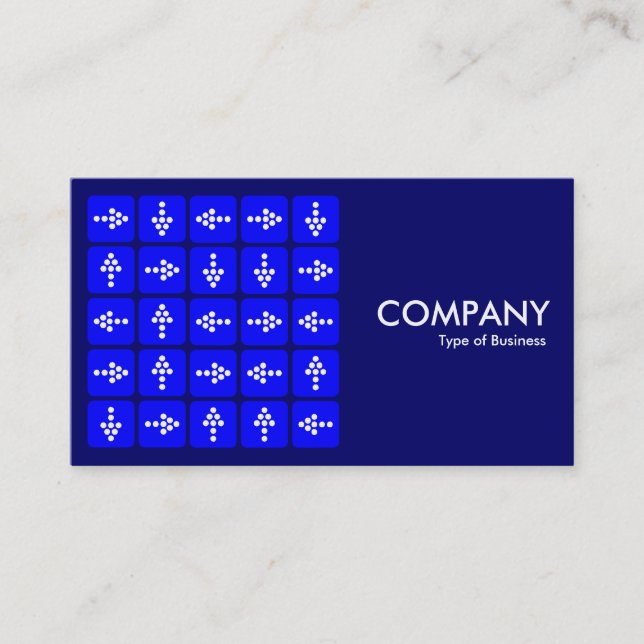 LED Arrows Square Blue - Dark Blue Business Card (Front)