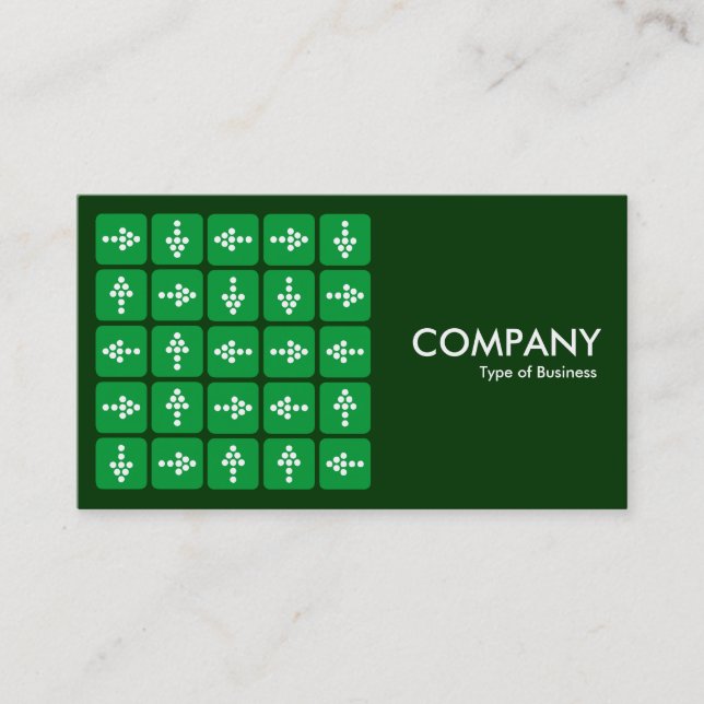 LED Arrows Square Green - Dark Green Business Card (Front)