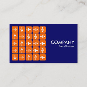 LED Arrows Square Orange - Dark Blue Business Card
