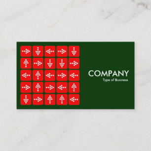 LED Arrows Square Red - Dark Green (003300) Business Card