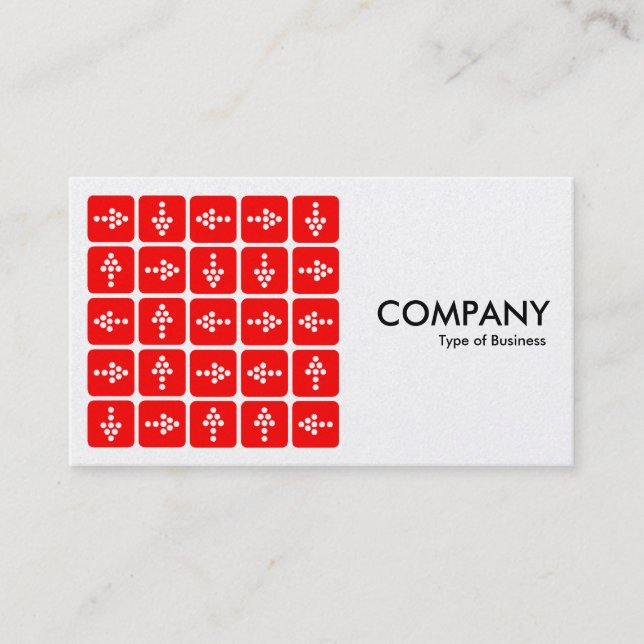 LED Arrows Square Red - (Gold Card) Business Card (Front)