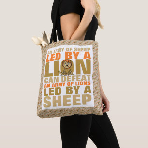 Led By A Lion Tote Bag