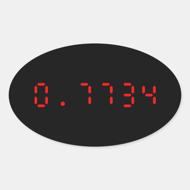 LED Calculator Hello | 0.7734 Oval Sticker (Front)