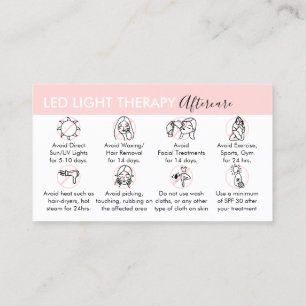 Led Light Therapy Aftercare Business Card