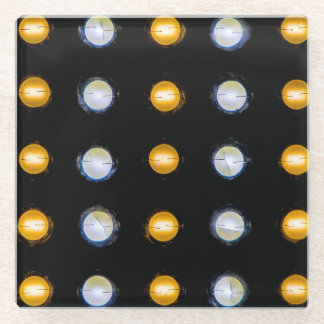 LED lights, closeup abstract background. Glass Coaster