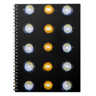 LED lights, closeup abstract background. Notebook
