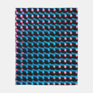 LED lights on the billboard. This is blurred photo Fleece Blanket
