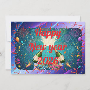 Led New year greeting Holiday Card