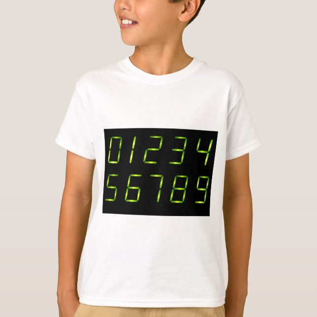 LED numbers font 0-9 T-Shirt (Front)