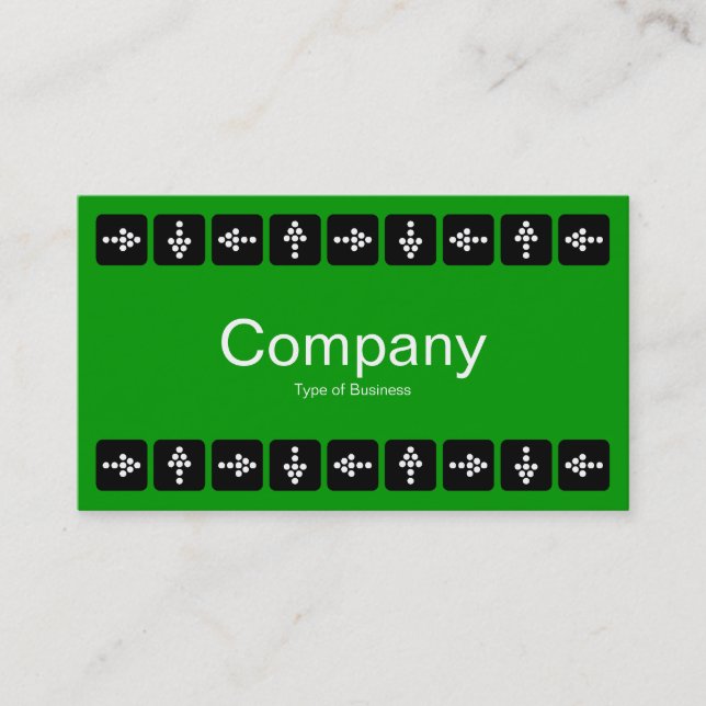 LED Style Arrows - Green and Grey Business Card (Front)