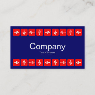 LED Style Arrows, Red - Dark Blue Business Card