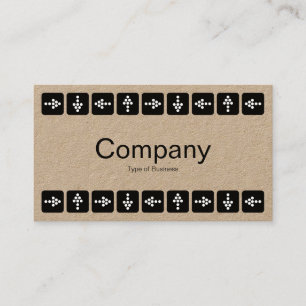 LED Style Arrows - White - Kraft Business Card