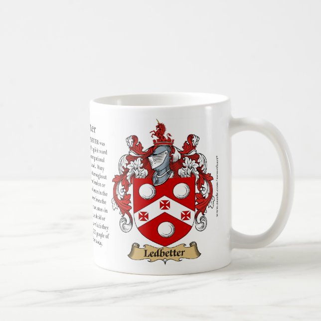 Ledbetter, the Origin, the Meaning and the Crest Coffee Mug (Right)