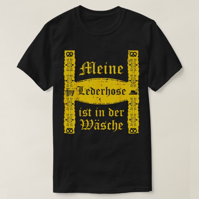 Lederhose In Wasche Oktoberfest German Costume Men T-Shirt (Design Front)
