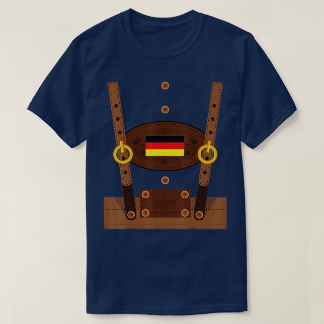 Lederhosen  Funny Oktoberfest Germany Costume  T-Shirt (Design Front)