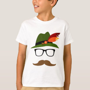 Lederhosen German Face Gles Halloween Costume T-Shirt