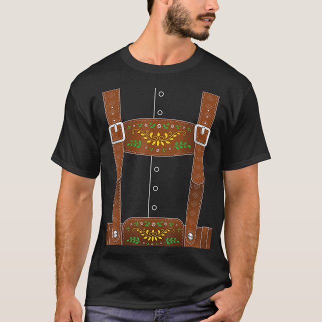 Lederhosen Oktoberfest Halloween Costume T-Shirt (Front)