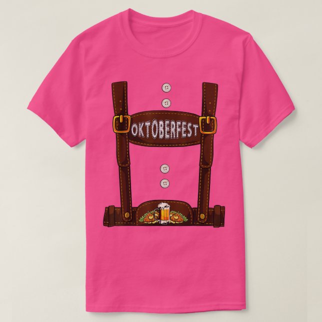 Lederhosen Suspenders Oktoberfest Bavarian Bier Mu T-Shirt (Design Front)