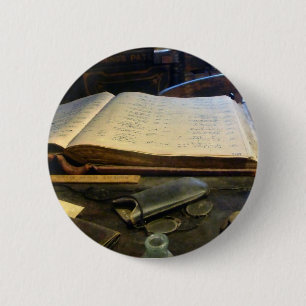 Ledger and Eyeglasses 6 Cm Round Badge