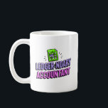 Ledger-ndary Accountant - Funny Accountant Quote Coffee Mug<br><div class="desc">Unleash your inner number-cruncher with the "Ledger-ndary Accountant" coffee mug! This vibrant and playful design is perfect for any accountant with a sense of humour and a love for puns. Featuring a bold and colourful depiction of a ledger, this design is splashed across a backdrop of energetic neon letters that...</div>