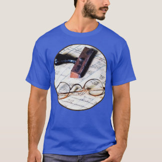 Ledger With Eyeglasses and Rubber Stamp T-Shirt