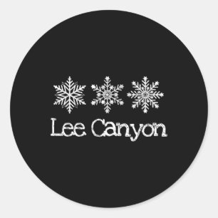 Lee Canyon Nevada Frosty Snowflakes Skiing Ski Ski Classic Round Sticker
