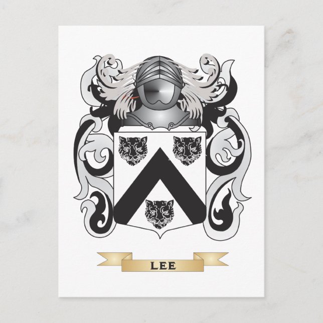 Lee Coat of Arms (Family Crest) Postcard (Front)