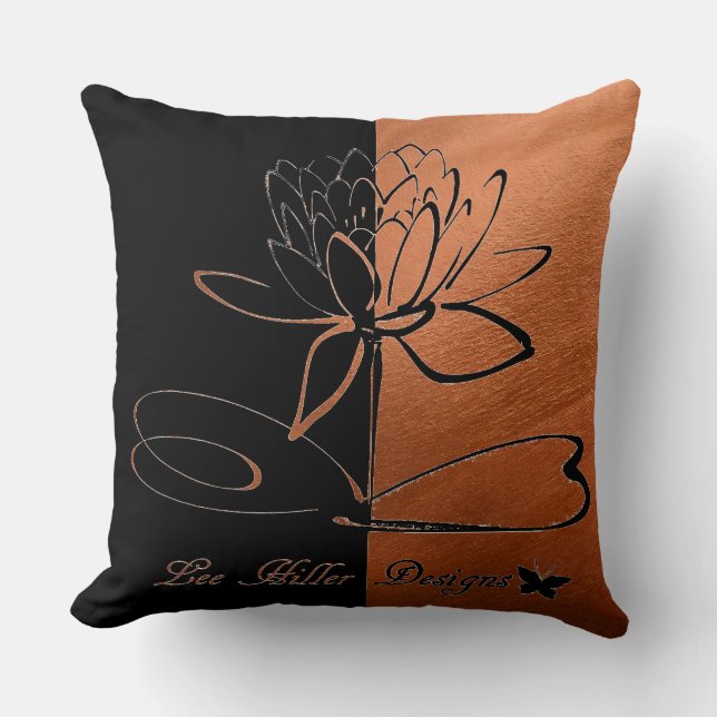 Lee Hiller Designs Accents Black Copper Cushion (Front)