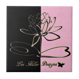 Lee Hiller Designs Accents Black Pink Gold Tile