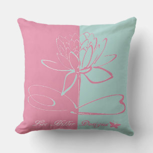 Lee Hiller Designs Accents Pink Aqua Cushion