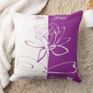 Lee Hiller Designs Logo Accents White Violet Cushion