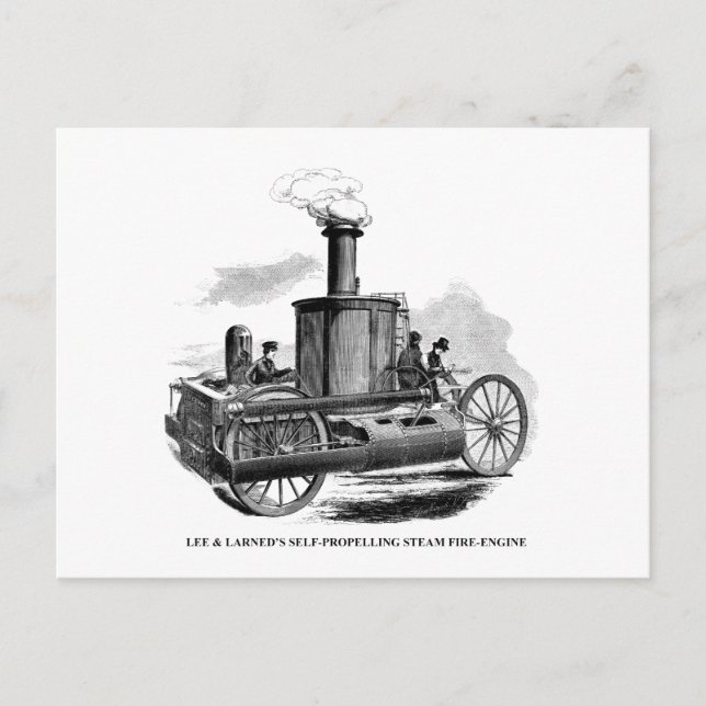 Lee & Larned Fire Engine Postcard (Front)