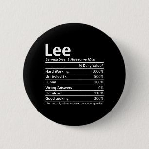 Lee Rition Funny Birthday Personalised Name Gift 6 Cm Round Badge