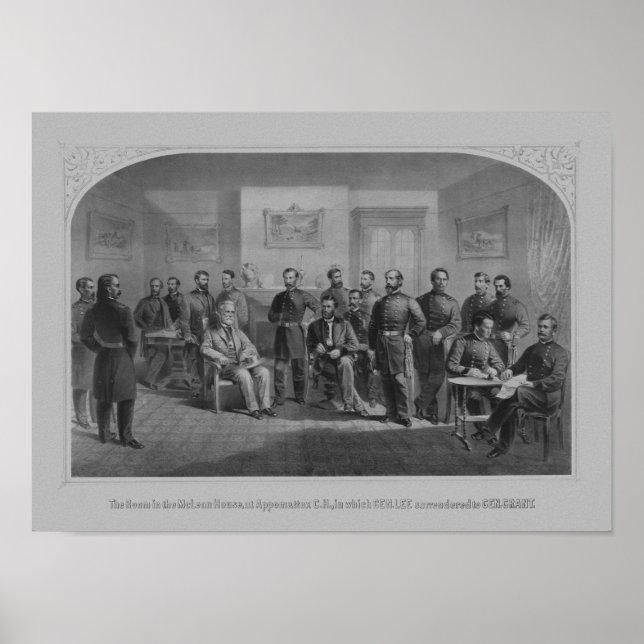 Lee Surrendering At Appomattox -- Civil War Poster (Front)