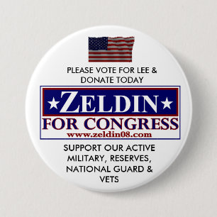 LEE ZELDIN FOR CONGRESS 7.5 CM ROUND BADGE