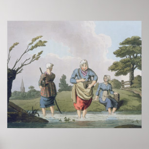 Leech Finders, from `Costume of Yorkshire' engrave Poster