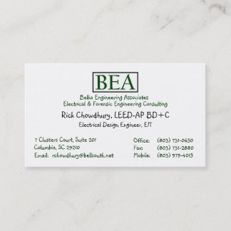 LEED Accredited Professional Business Card